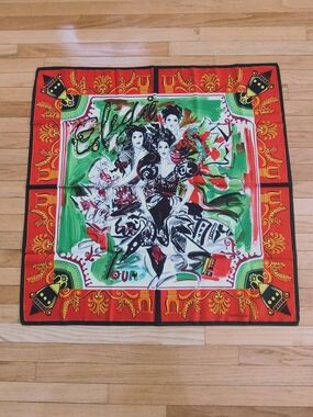 Versace vintage 90s "Elegie" silk scarf large size EUC